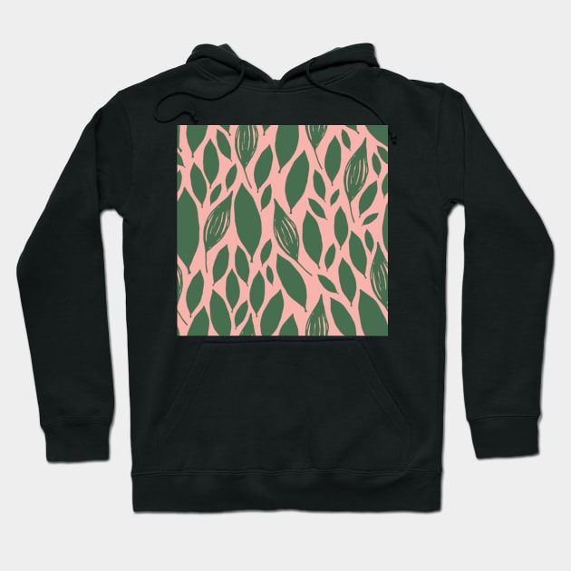 Leaves in pink Hoodie by Shineyarts